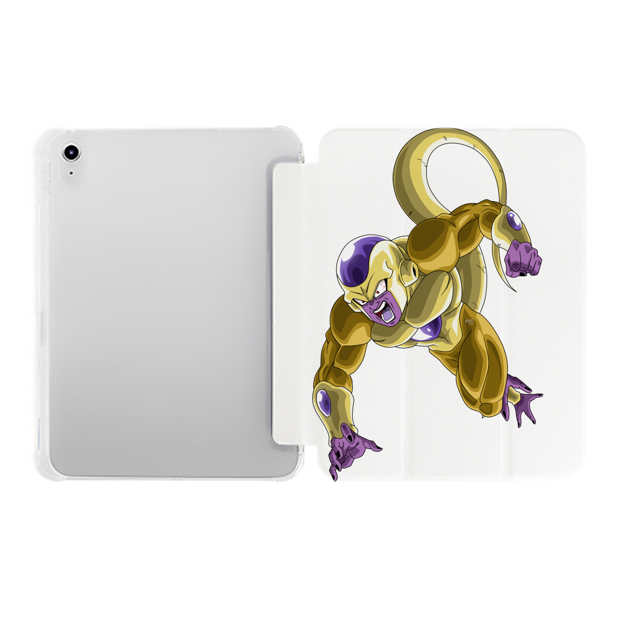 （画像用） ドラゴンボール フリーザ DRAGON BALL Frieza IPad ケース ペン収納付き 三つ折りスタンド PUレザー×シリコン 対応機種9.5/10.5/10.9インチ